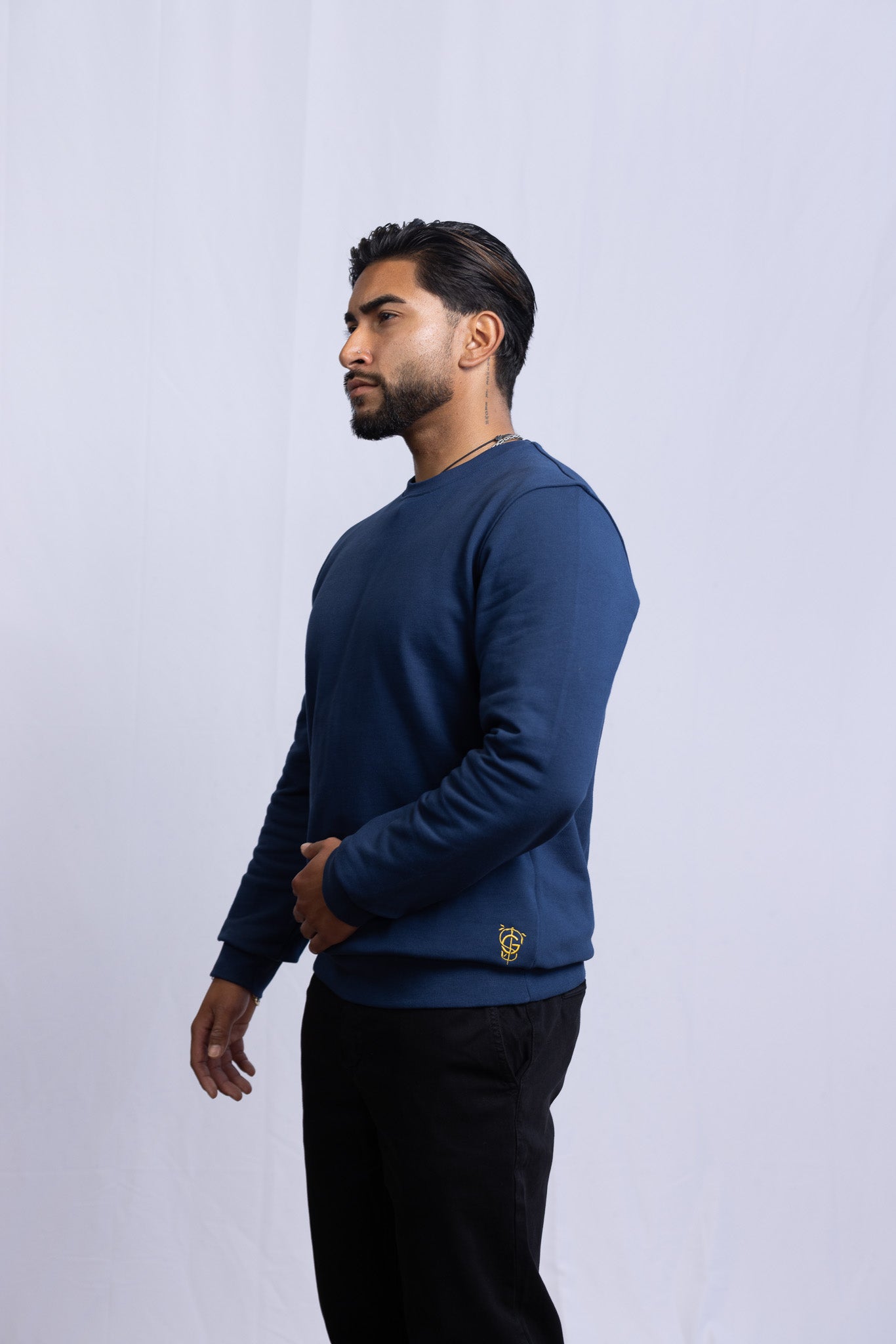GS Classic Sweatshirt 380 GSM - Blau - Green Stitches