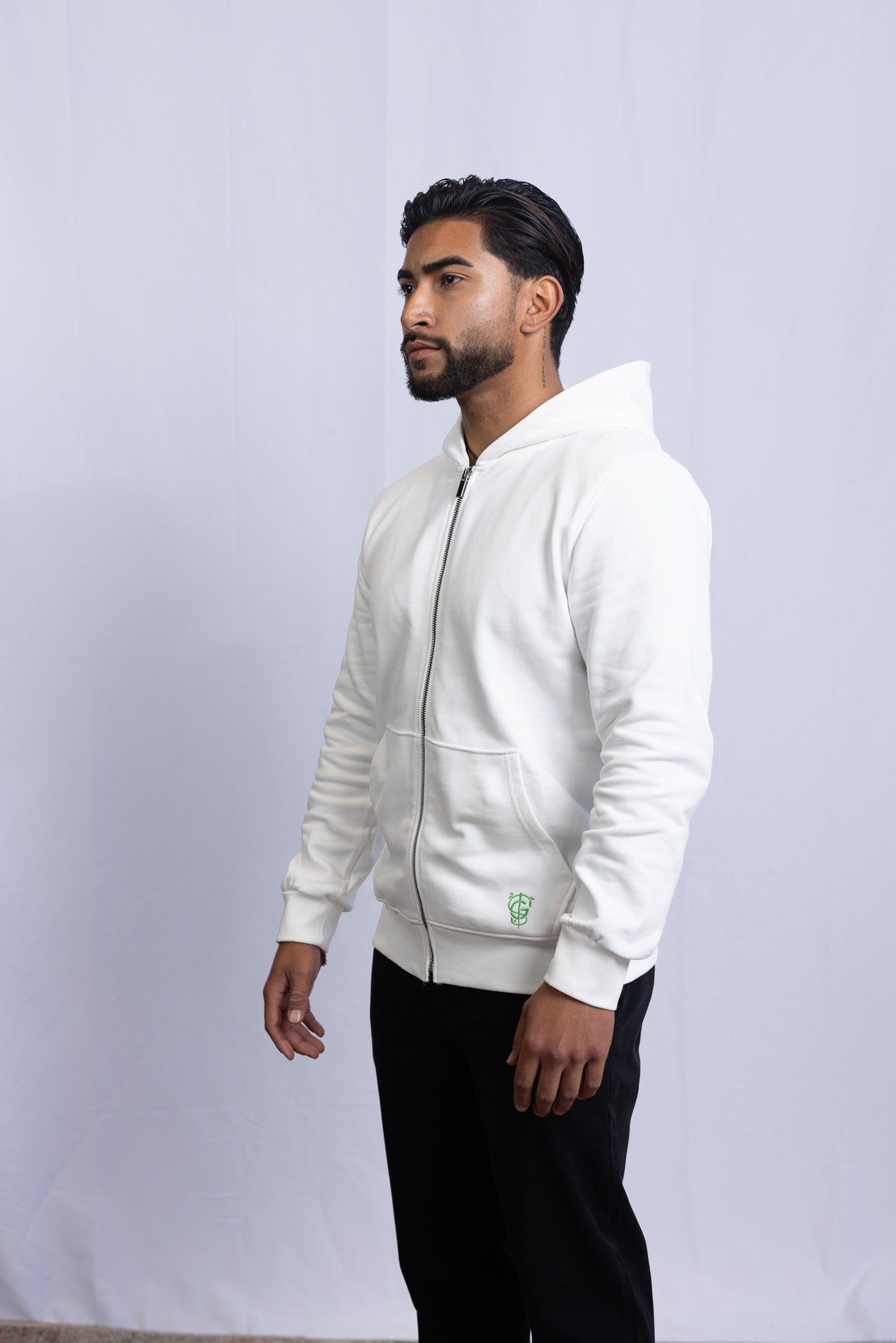 GS Classic Zipper Weiß - Green Stitches