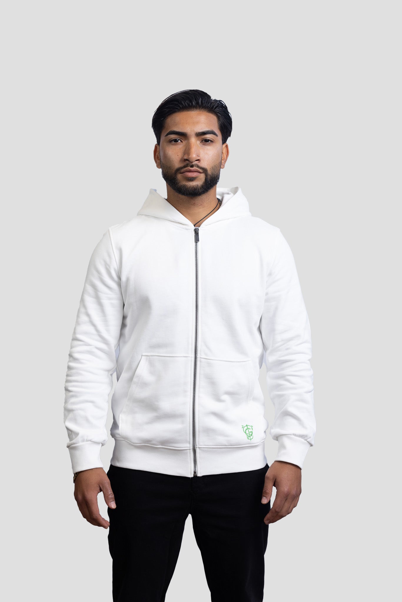 GS Classic Zipper Weiß - Green Stitches