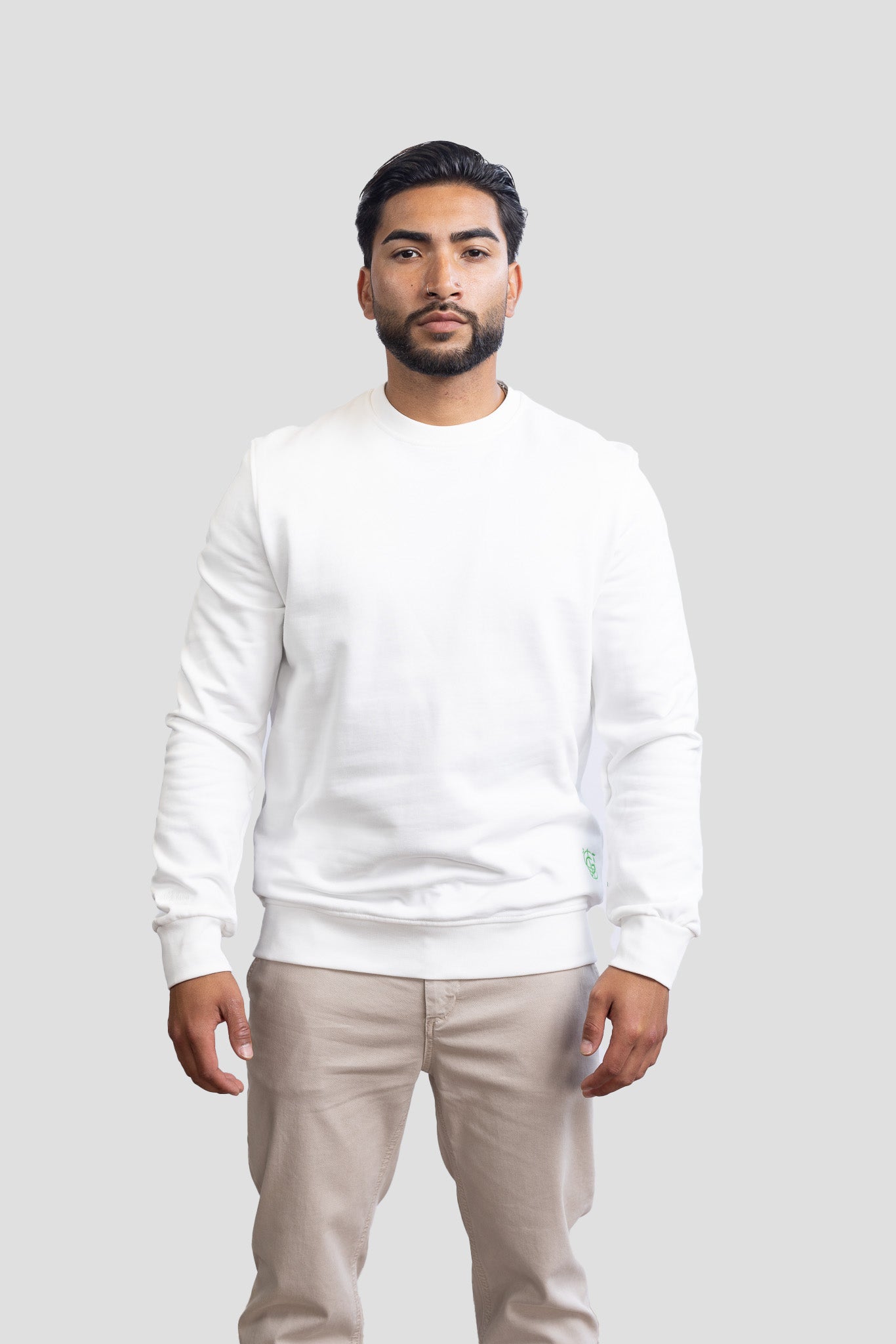 GS Classic Sweatshirt 380 GSM -  Weiß - Green Stitches