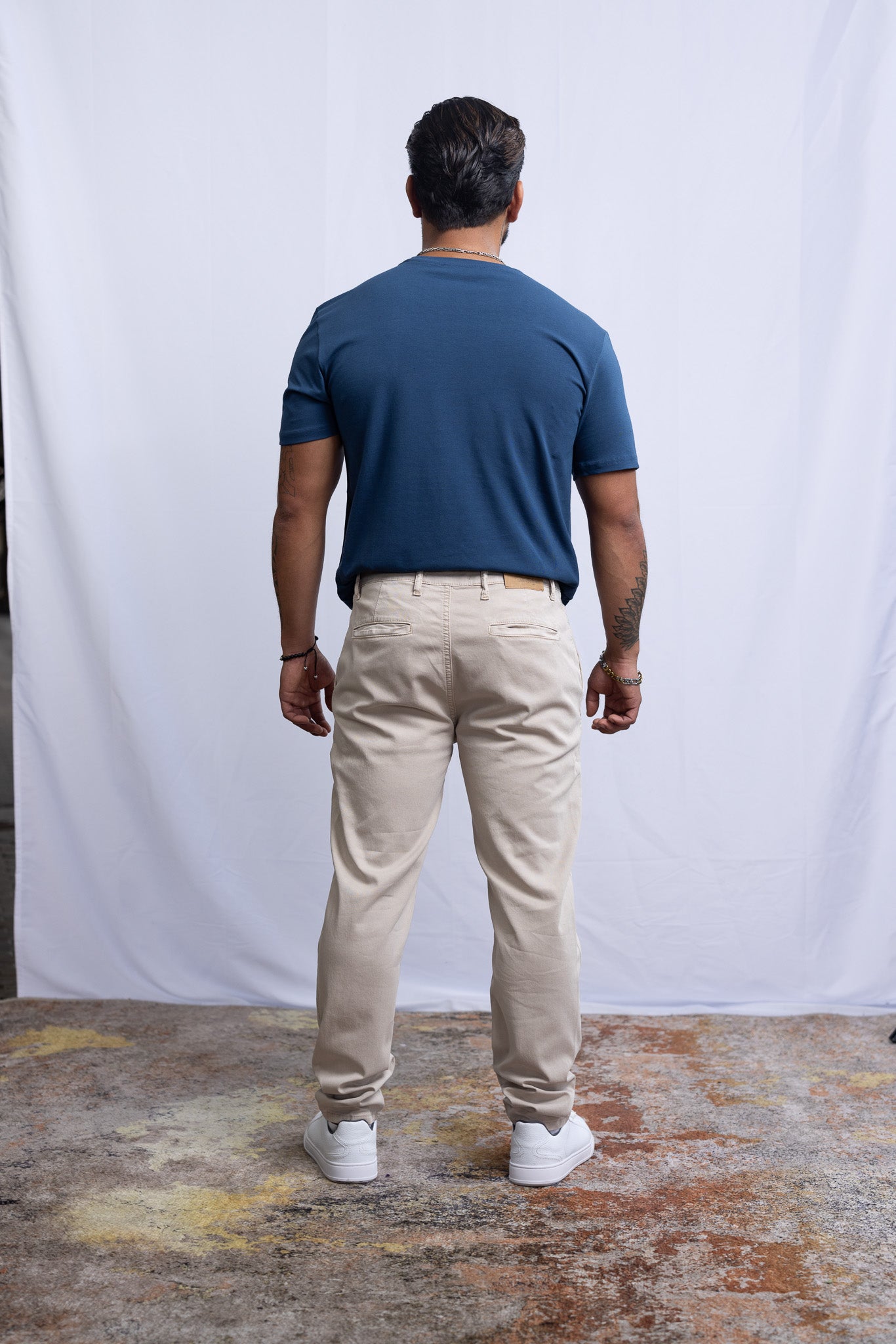 Chino-Hose Beige - Green Stitches