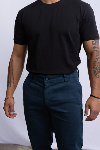 Chino-Hose Dunkel Blau - Green Stitches