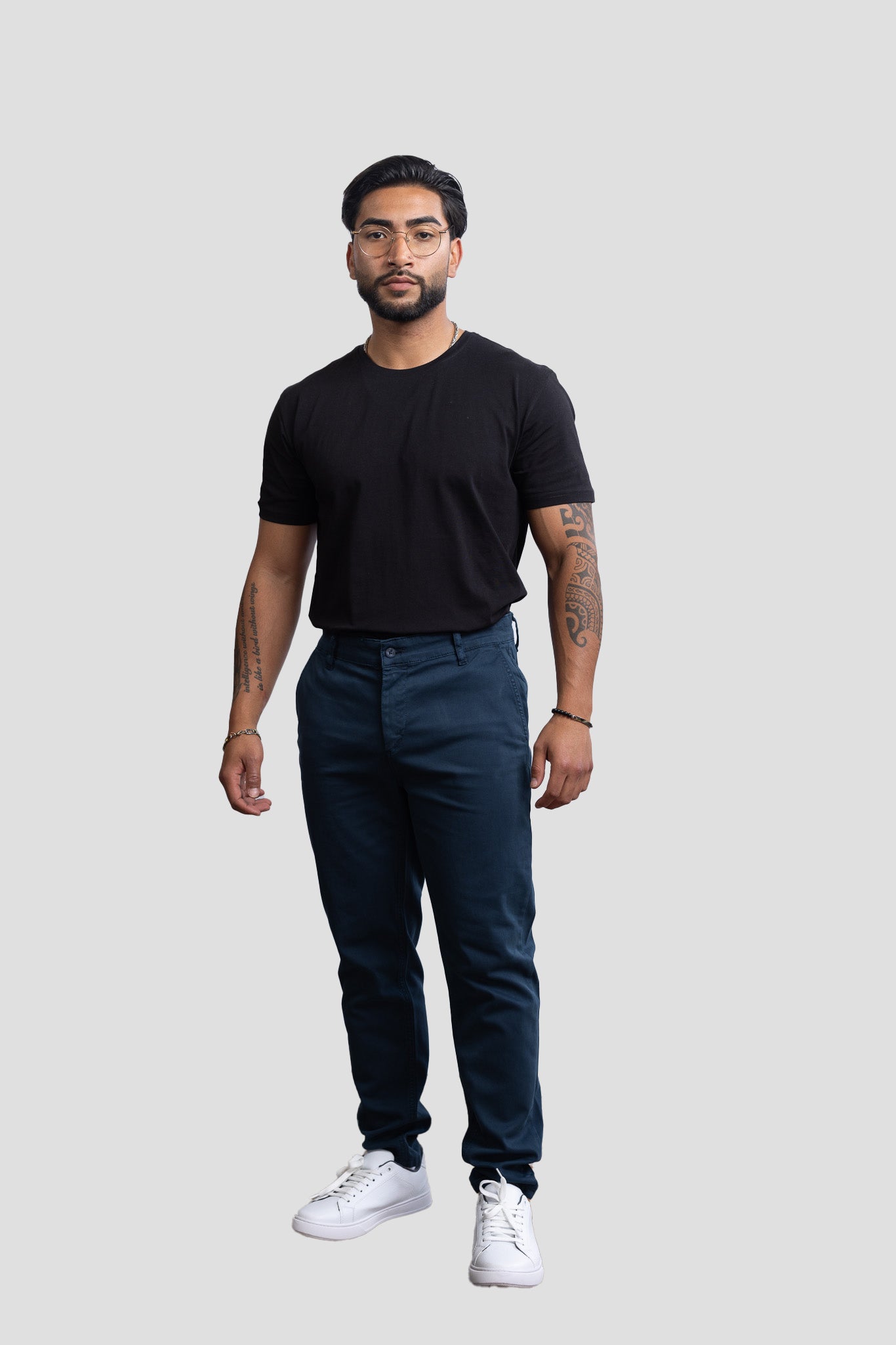 Chino-Hose Dunkel Blau - Green Stitches