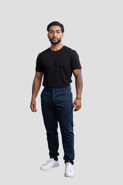 Chino-Hose Dunkel Blau - Green Stitches