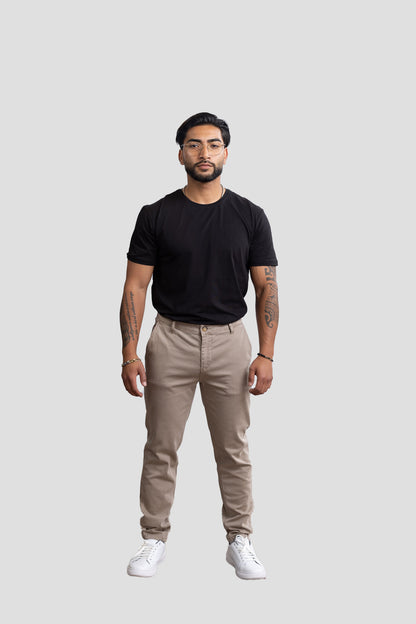 GS Chino–Hose Capuccino - Green Stitches