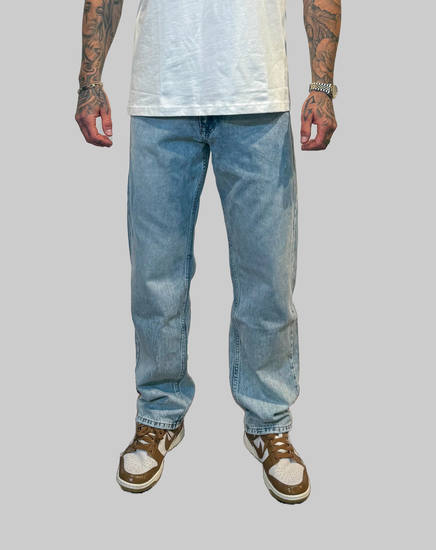 GS Baggy Jeans Light Blue - Green Stitches