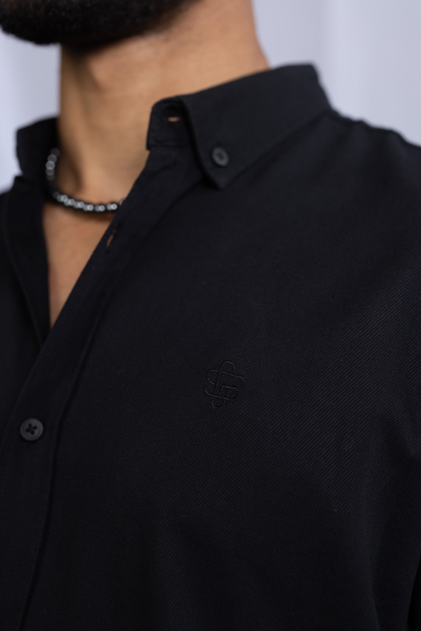 GS Hemd Slim Fit - Schwarz - Green Stitches