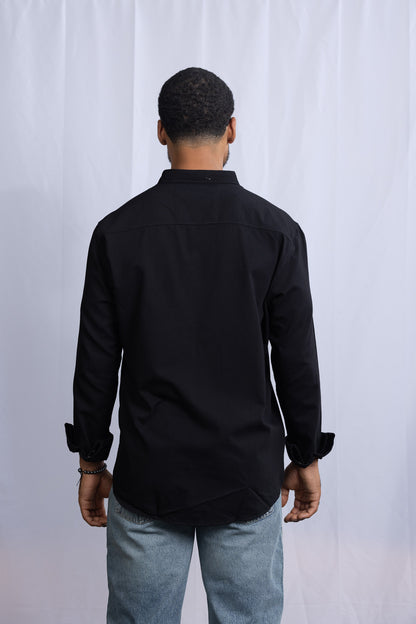 GS Hemd Slim Fit - Schwarz - Green Stitches