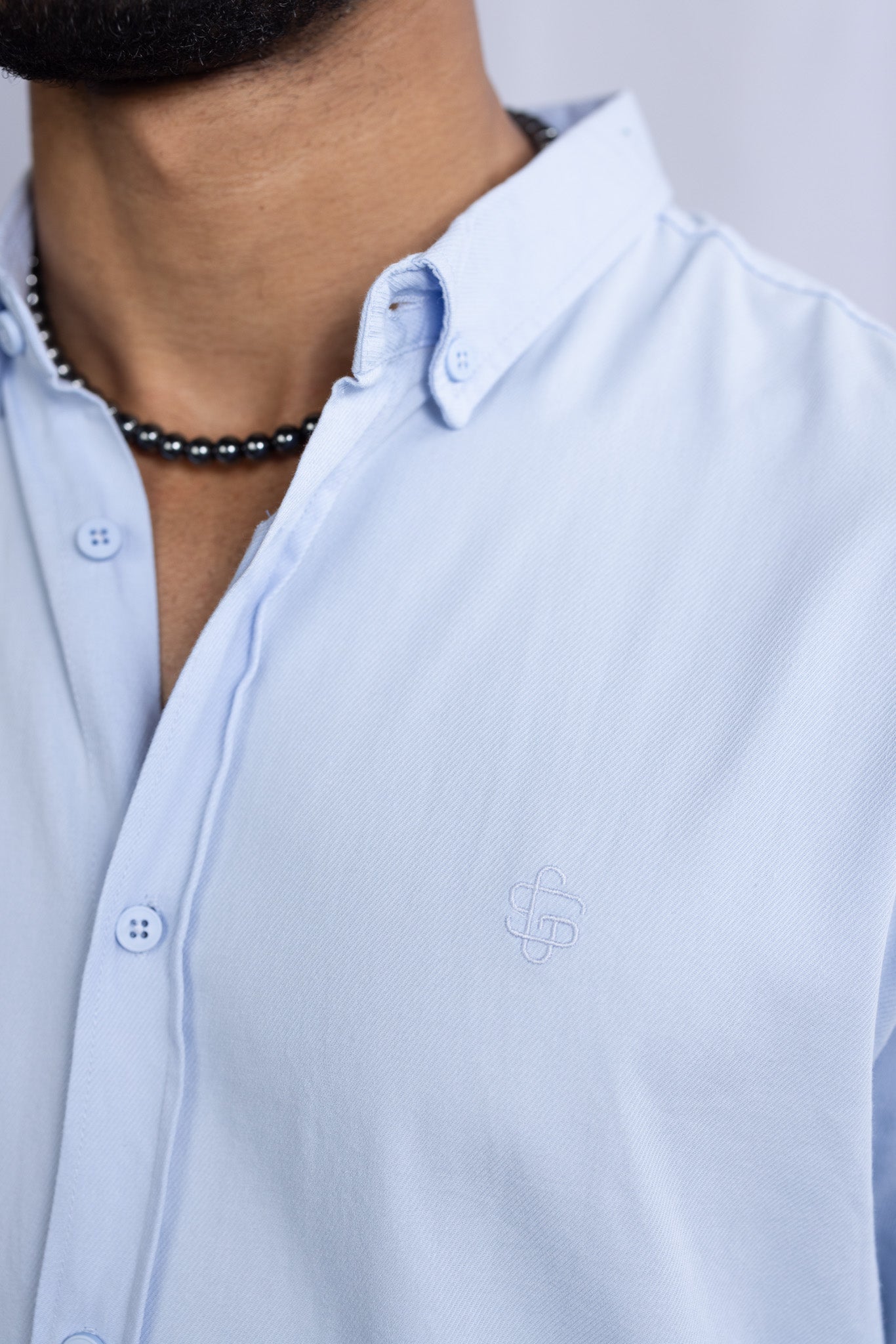 GS Hemd Slim Fit - Hell Blau - Green Stitches