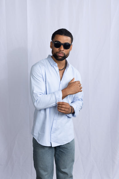 GS Hemd Slim Fit - Hell Blau - Green Stitches