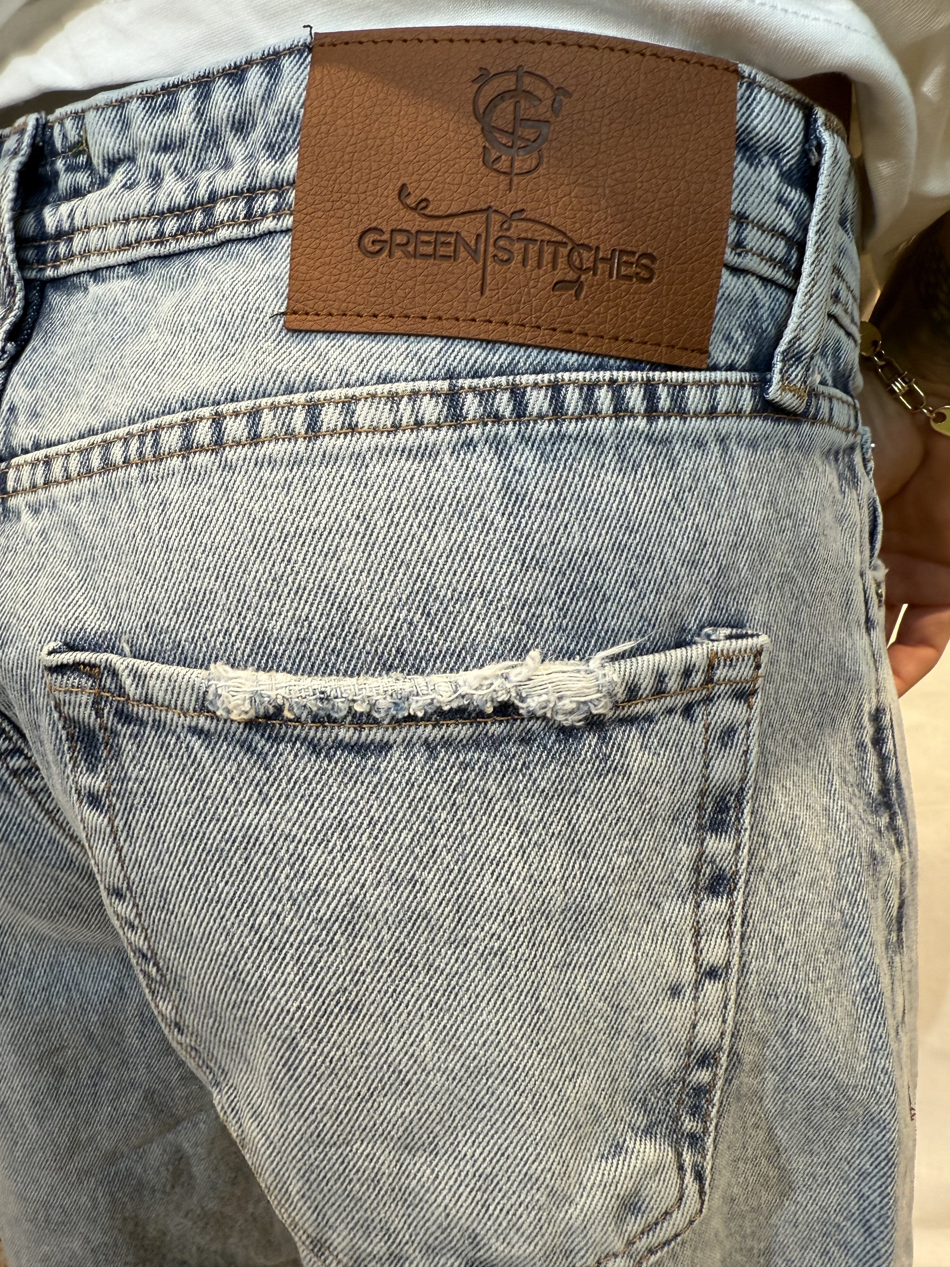 GS Baggy Jeans Light Blue - Green Stitches