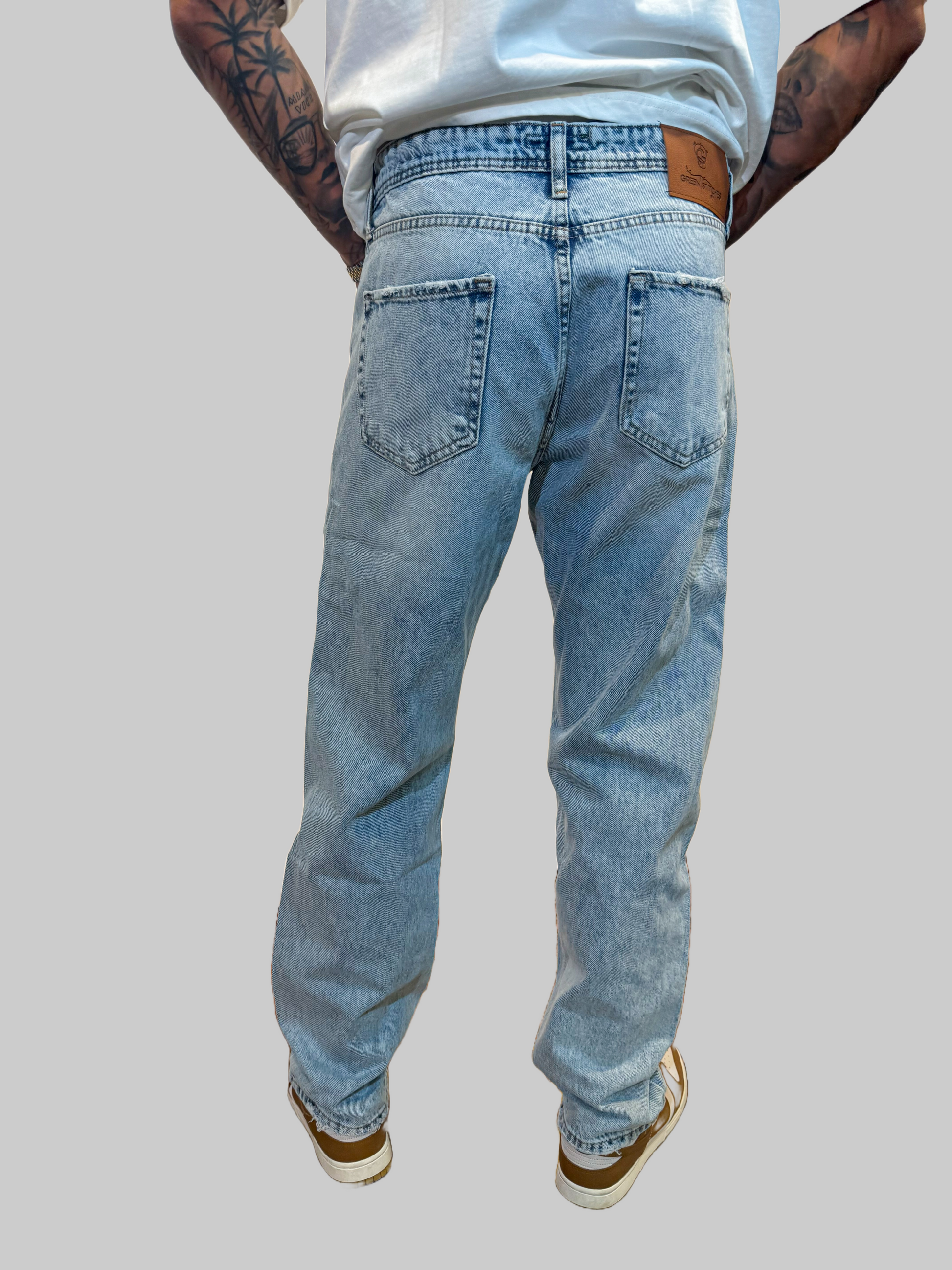 GS Baggy Jeans Light Blue - Green Stitches