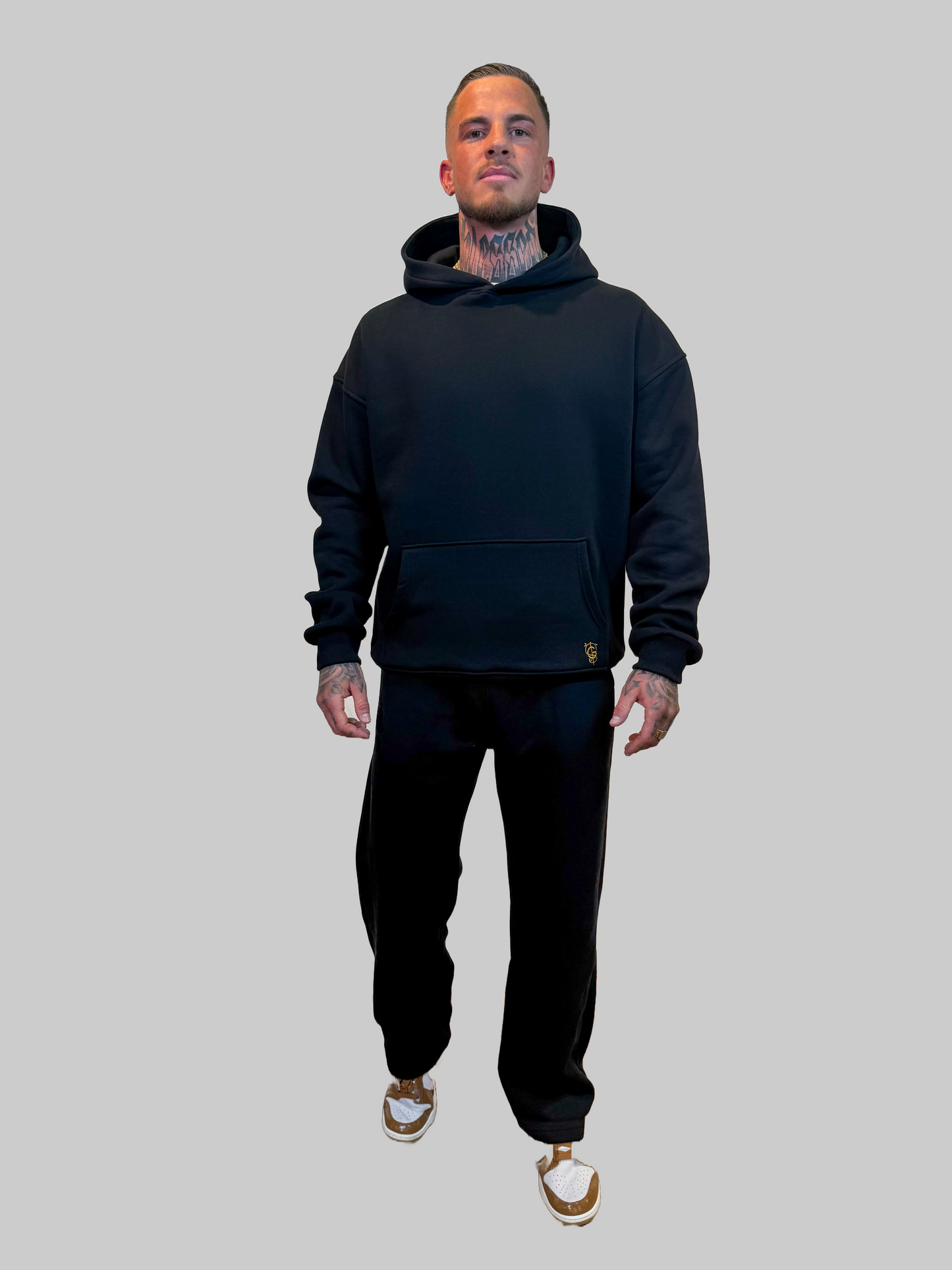 GS Baggy Jogginghose Schwarz - Green Stitches