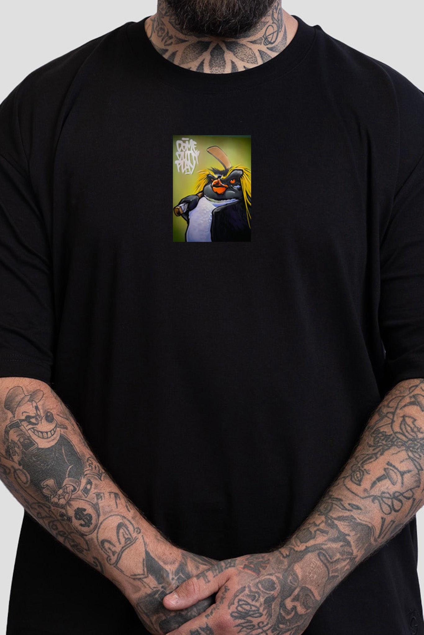 Künstler Collaboration - T-Shirt Pinguin - Green Stitches