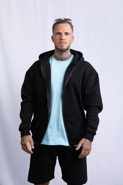 GS Oversize Zipper - Schwarz - Green Stitches