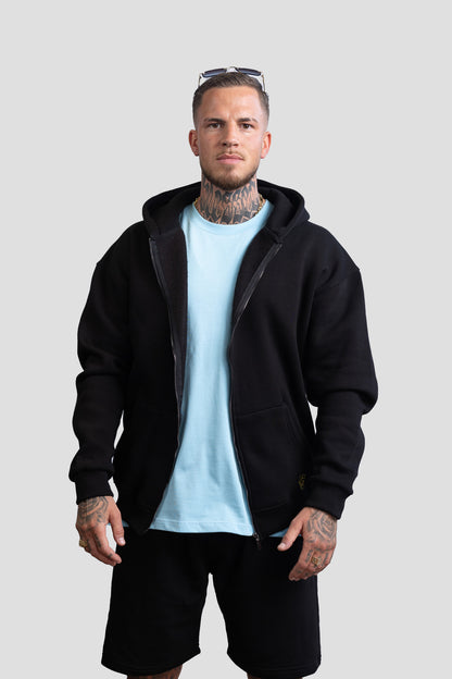 GS Oversize Zipper - Schwarz - Green Stitches