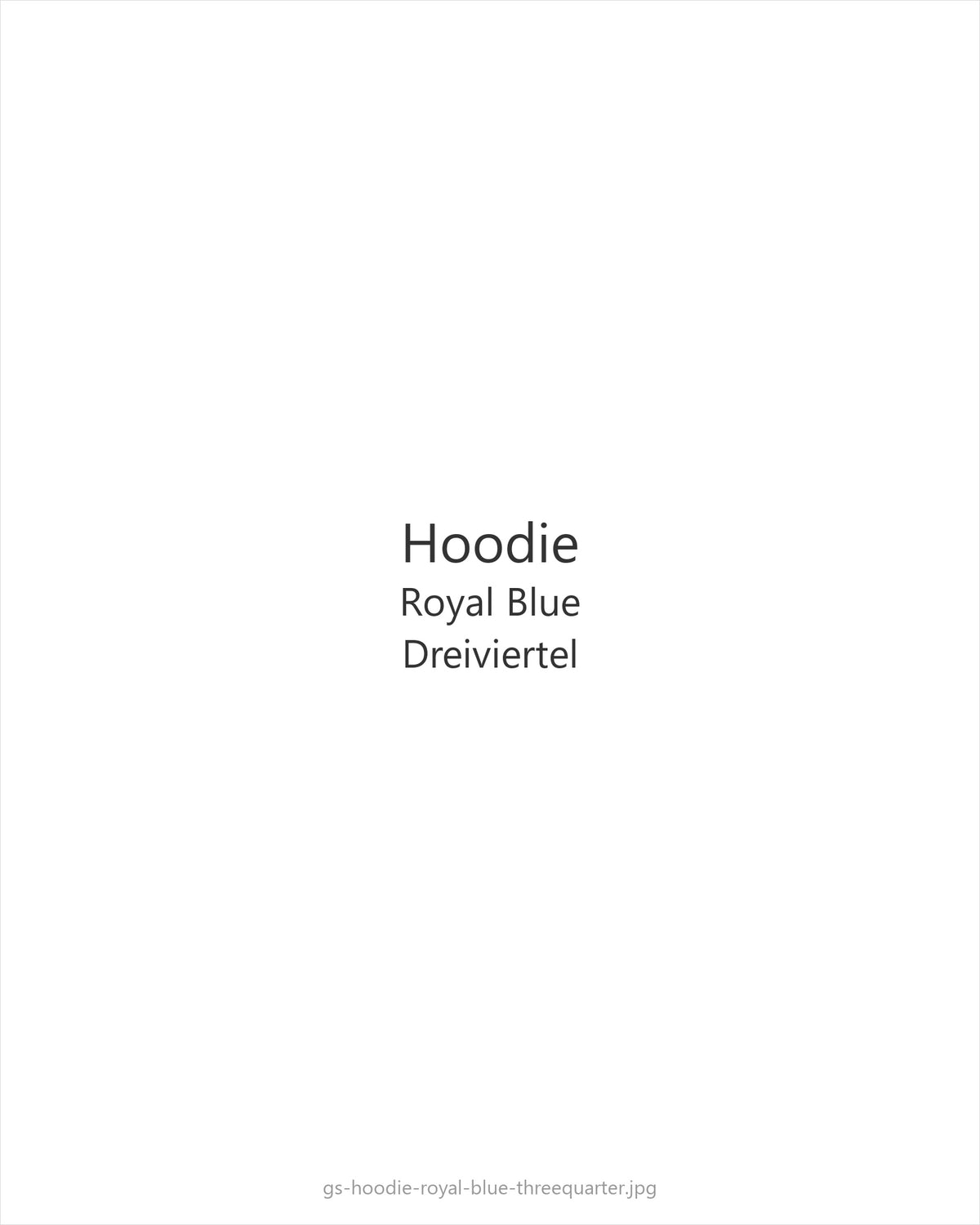 Hoodie Royal Blue — threequarter