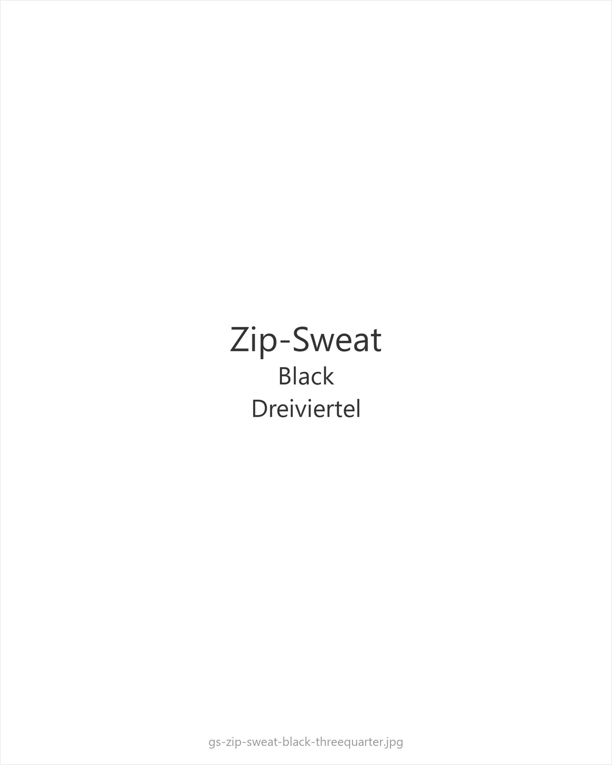 Zip-Sweat Black — threequarter