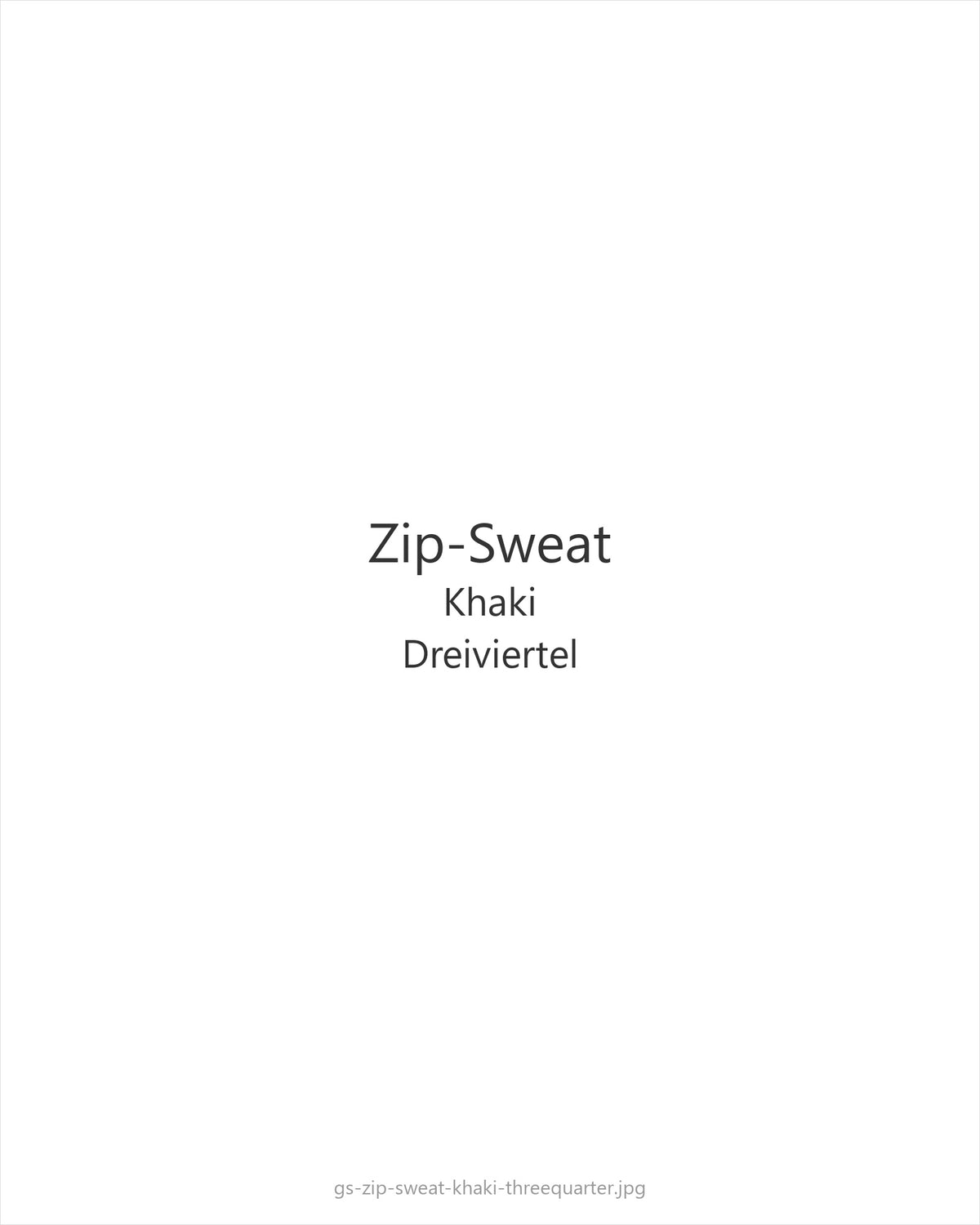 Zip-Sweat Khaki — threequarter